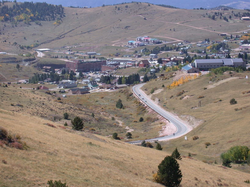 Cripple Creek, CO: The Town of Cripple Creek, seen from above, Sept 2005.