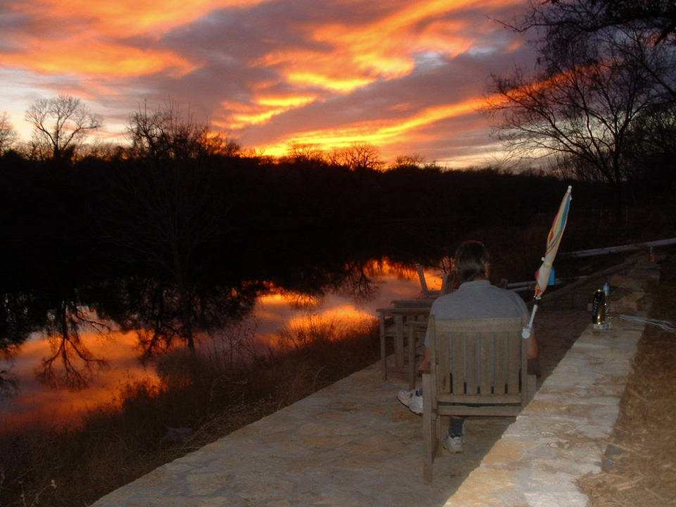 Pecan Plantation, TX: Overlooking the brazos river from our backyard 01-29-06 18:15 cst 9720 ravenswood road