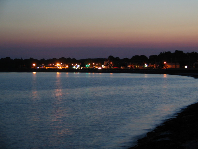 Niantic, CT: Niantic Bay, at twilight, as seen from the boardwalk.