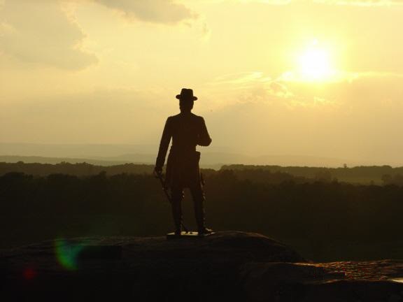 Gettysburg, PA: Gen. G.K. Warren's monument at Little Round Top, Gettysburg