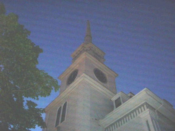 Hudson, MA: Unitarian Church Of Hudson and Marlborough at dusk