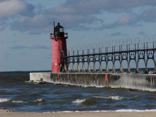 South Haven, MI: South Haven Lighthouse-red, white & blue