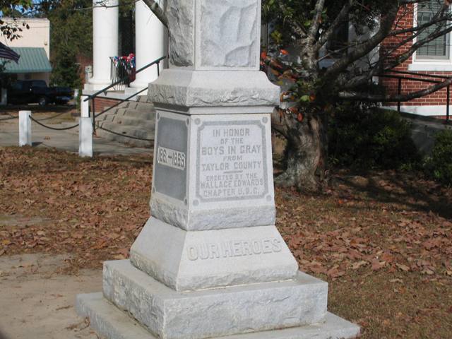 Butler, GA: Taylor County Confederate Memorial, Taylor County Courthouse