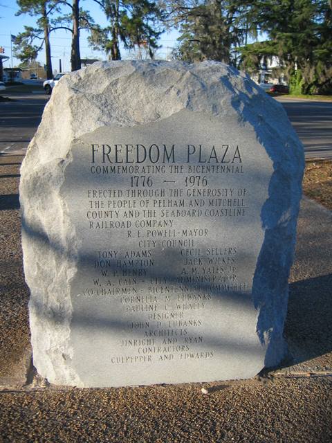 Pelham, GA: Freedom Plaza, downtown Pelham, Ga