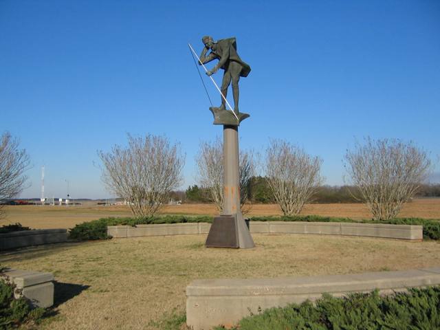 Americus, GA: Charles Lindbergh sculpture, Souther Field, Americus, Georgia