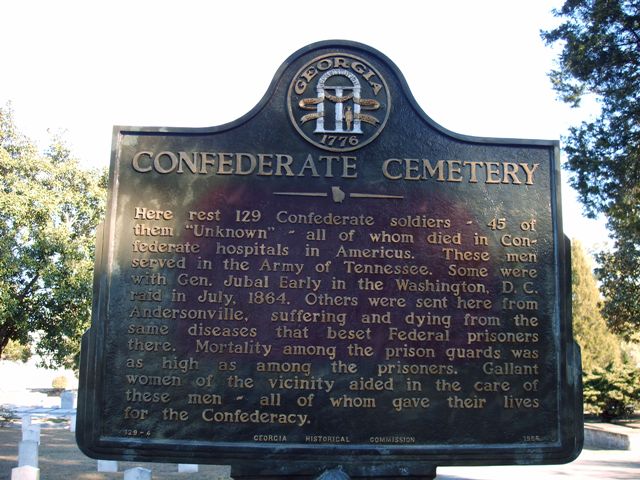Americus, GA: Historic Marker, Confederate Cemetary, Americus, Georgia