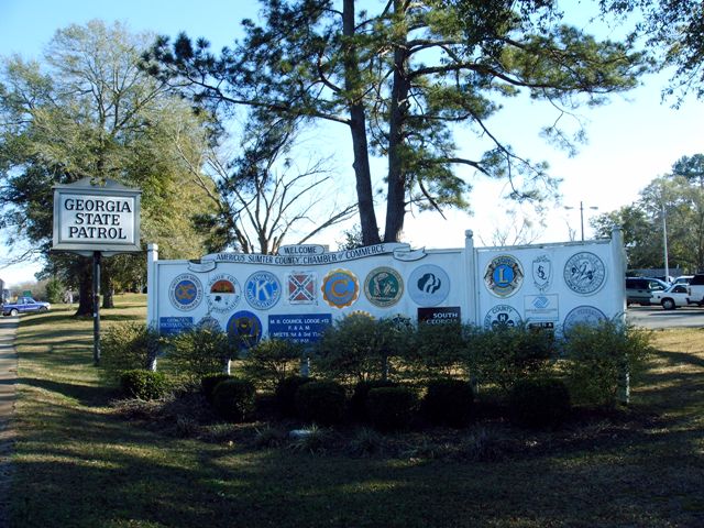 Americus, GA: Welcome sign, western entrance to Americus, Georgia