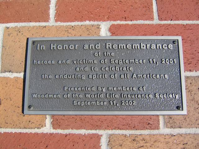 Americus, GA: Plaque on September 11th Memorial, Rees Park, Americus, Ga