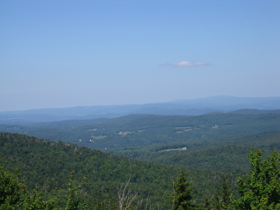 Barnard, VT: Looking down on Barnard from Fire Lookout on top of a mountain