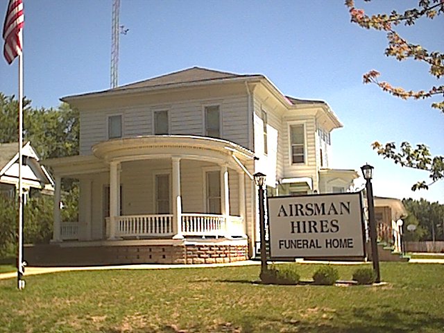 White Hall, IL: Airsman Funeral Home on Main St. in White Hall, IL.