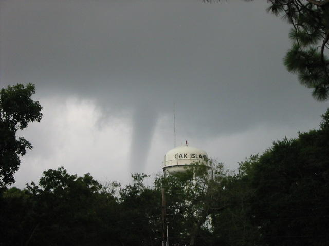 Oak Island, NC: Water Spout near water tower August 2003