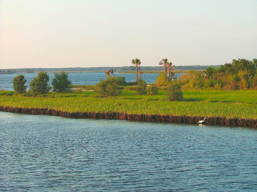 Crystal River, FL: Fort Island beach pier looking back towards boat ramp