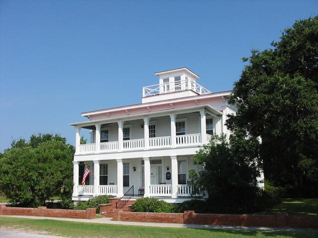 Southport, NC: Captain Thompson's house circa 1869 - only house in town with a copolia/widow's watch