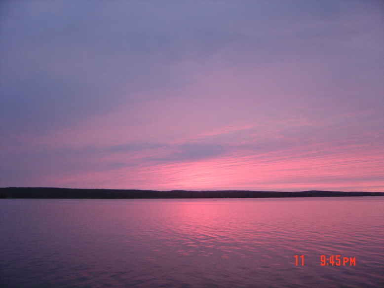 Hubbard Lake, MI: sun set from south shore