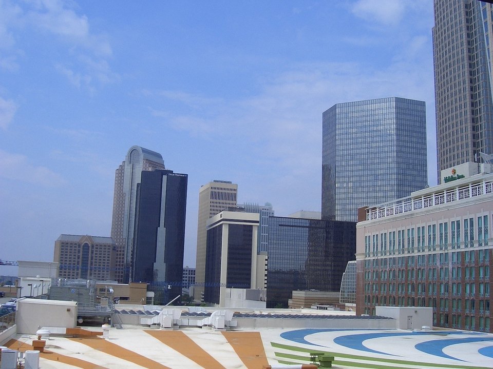 Charlotte, NC: Taken from the parking deck of Reid's grocery- the roof of Imagin-On, the new children's library Uptown