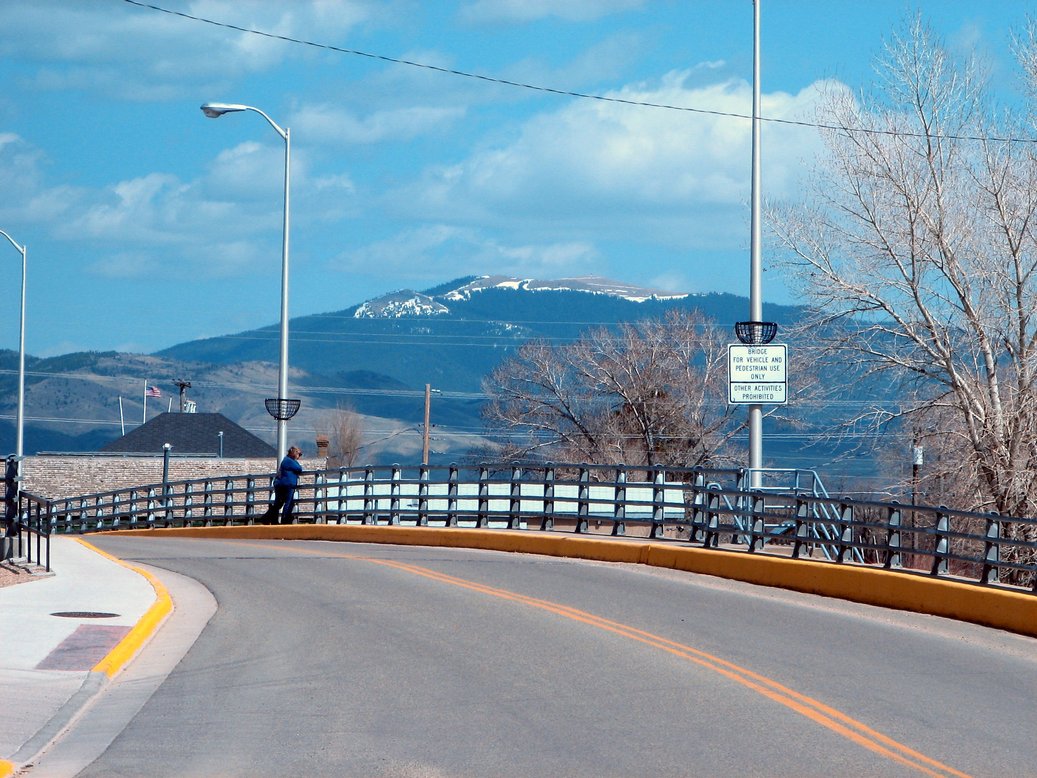 Saratoga, WY Mountains over looking Bridge Street photo, picture