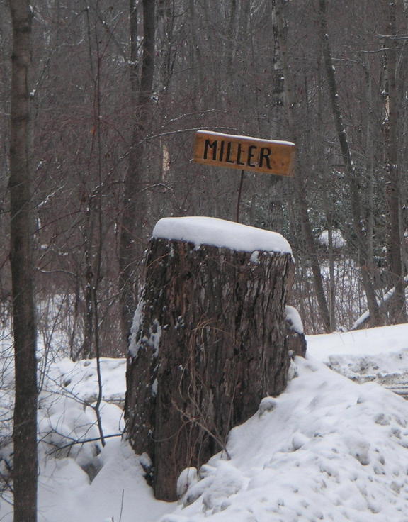 Argyle, NY: a home made street sign in a winter land scape picture