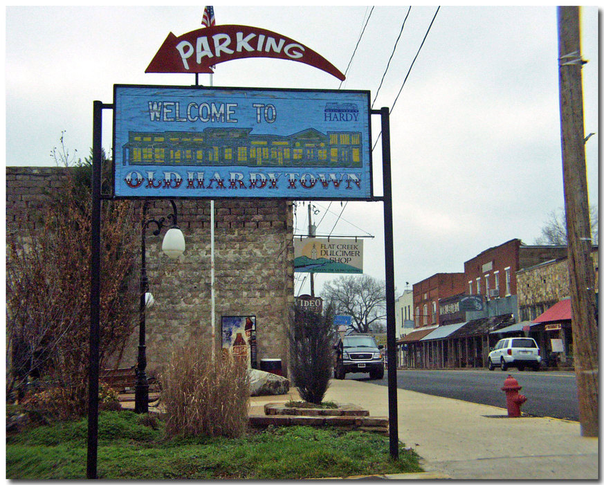 Hardy, AR: Parking Sign ,Welcome To Old Hardy Town