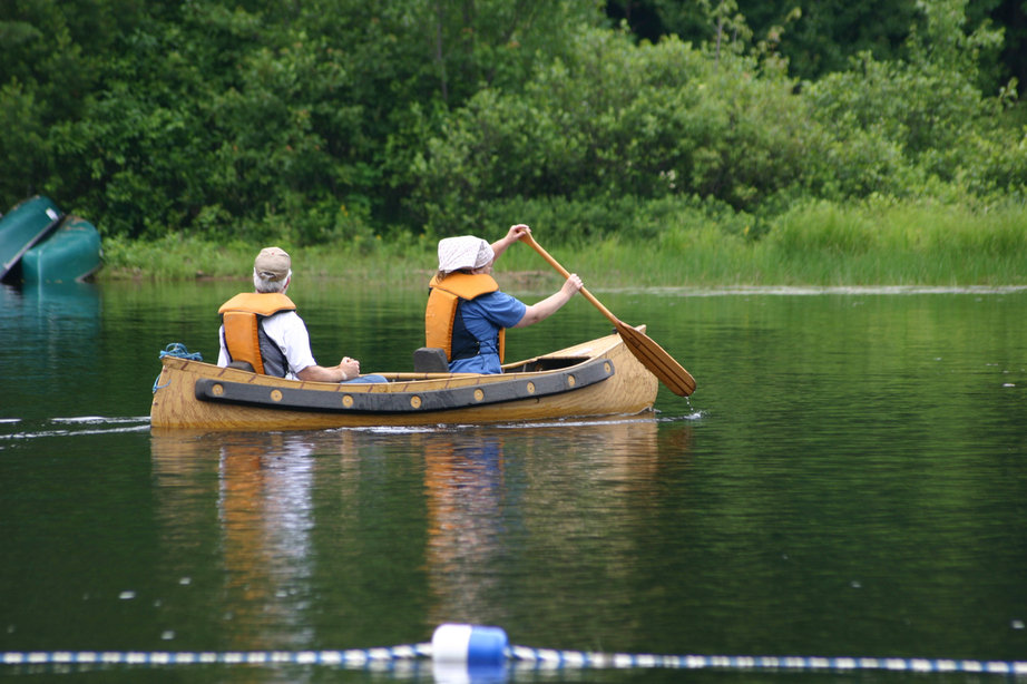 Lake Luzerne, NY A senior couple gently glide over Lake Luzerne's