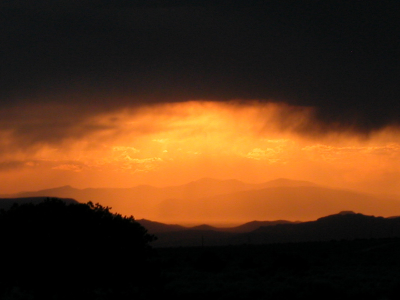San Luis, CO: Sunset and Rain in the San Luis Valley from Wild Horse Mesa, San Luis