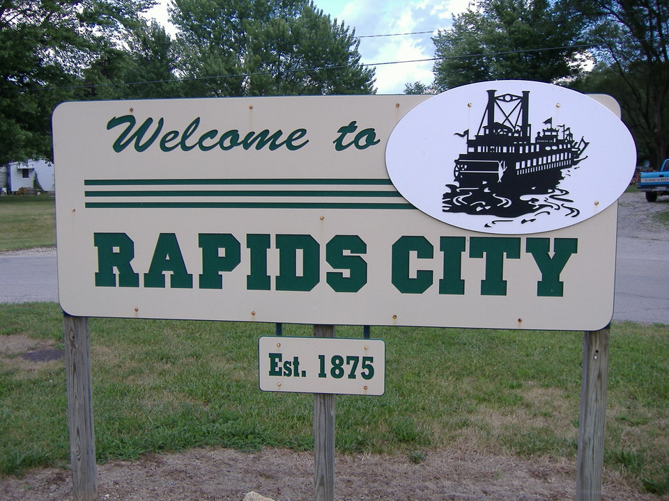 Rapids City, IL: Rapids City Welcome Sign