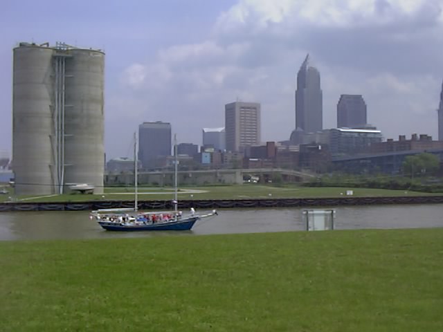 Cleveland, OH: View of downtown Cleveland from Wendy Park