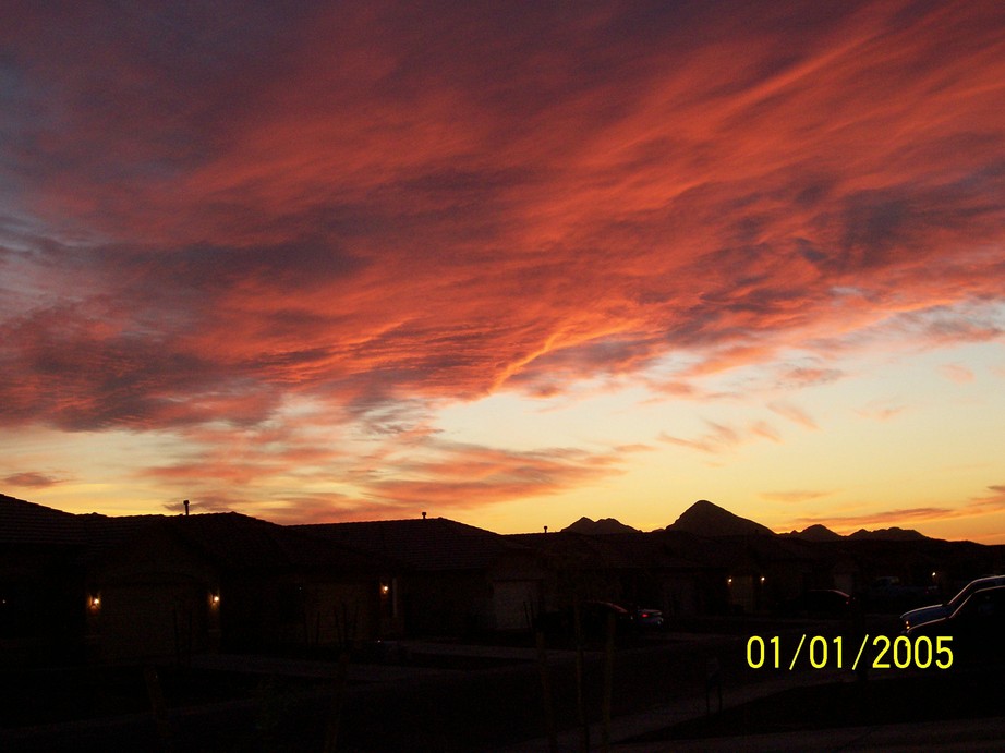 Queen Creek, AZ: a beautiful sunset on new years day
