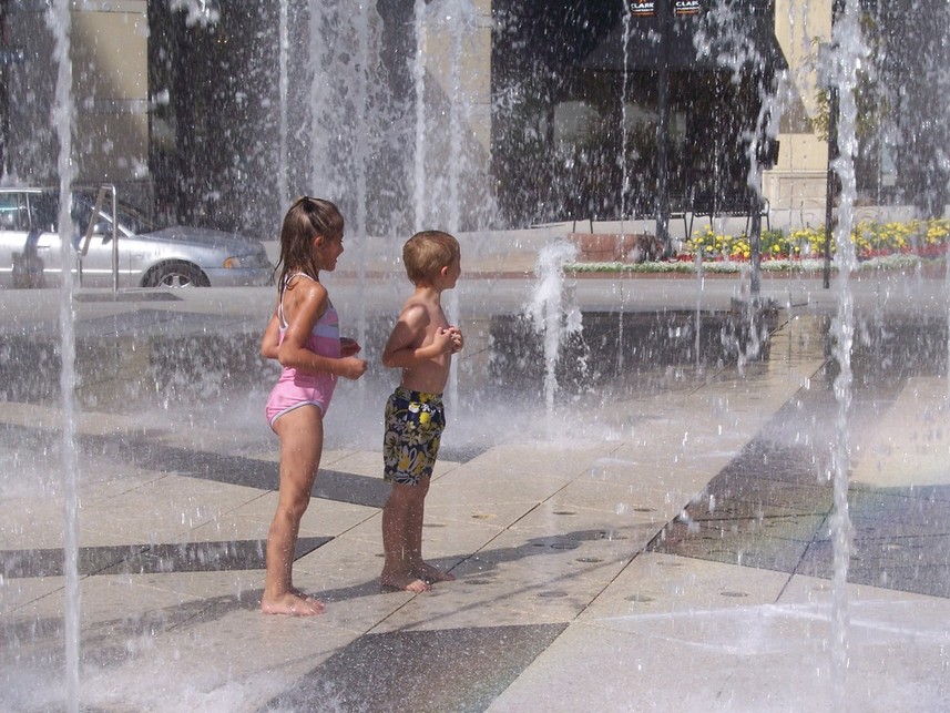 Salt Lake City, UT: Kids in Olympic Fountain