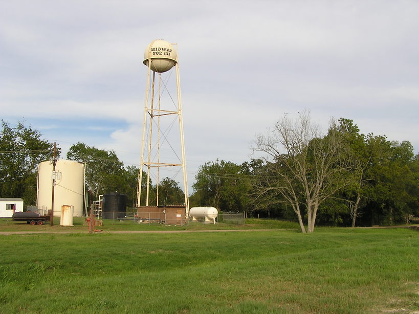 Midway, TX: Water Tower at Midway, TX