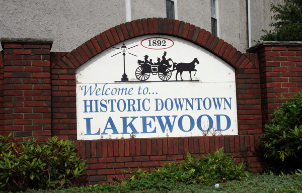 Lakewood, NJ: Historic Sign posting the date of Lakewoods creation.