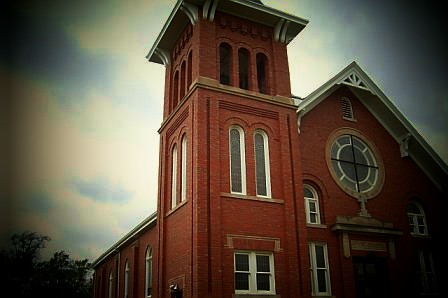 Rock Falls, IL: The Catholic Red Brick Church still stands today for all to see.