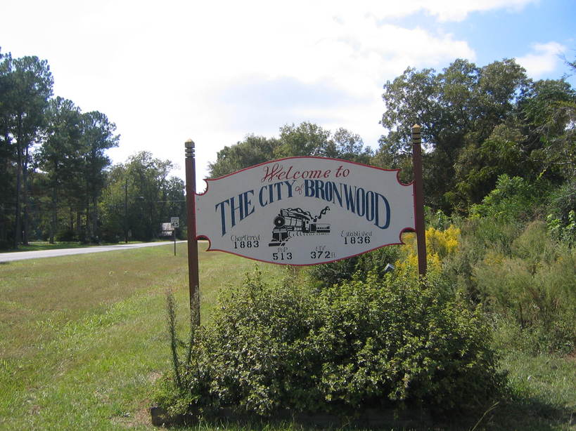 Bronwood, GA: Bronwood welcome sign east of town