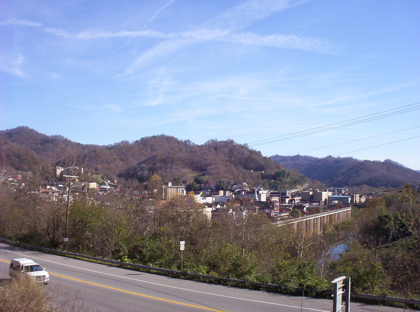 Williamson, WV: View of Williamson from Rte. 119S on Hatfield-McCoy Trail