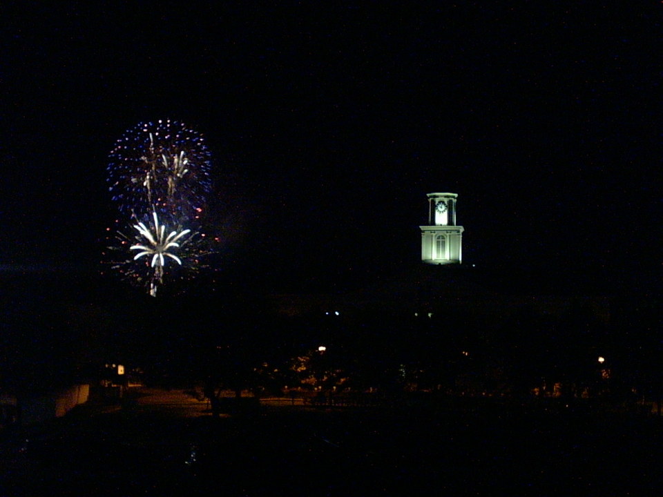 New Castle, PA: Fireworks over the Lawrence County Courthouse, New Castle, PA