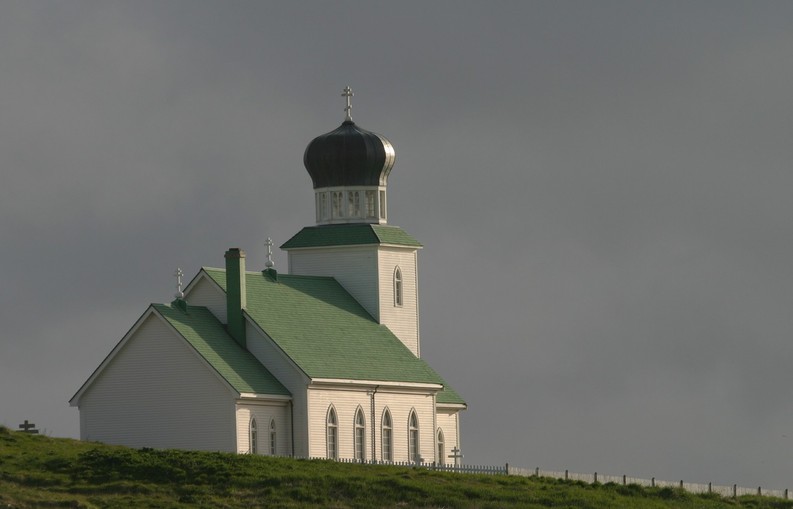 St. George, AK: Russian Orthodox church on St. George Island, Alaska