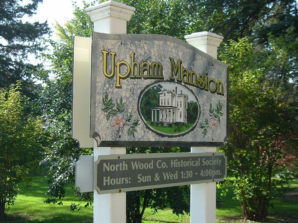 Marshfield, WI: Sign At The Upham Mansion In Marshfield, WI.