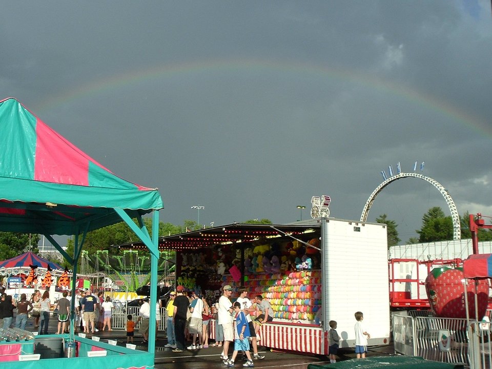 Eau Claire, WI: Rainbow Over The Carnival During 2006 Sawdust City Days.