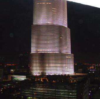 Miami, FL: Bank of America building with night lighting
