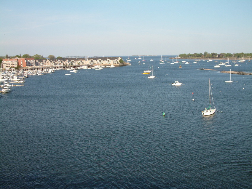 Beverly, MA: View of the Beverly Marina from the Beverly-Salem Bridge, Beverly