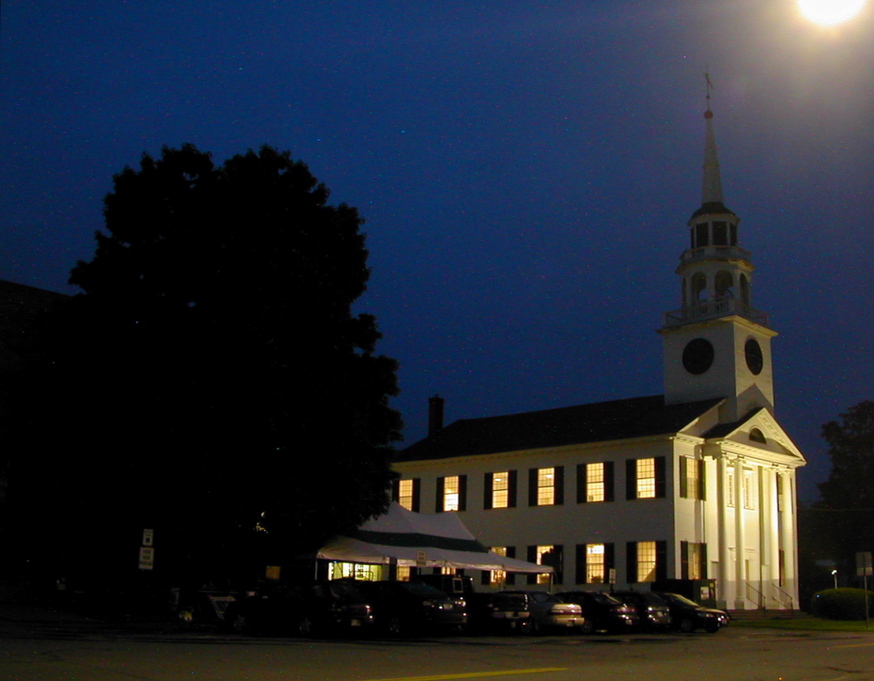 Norwich, VT: The White Church at Night