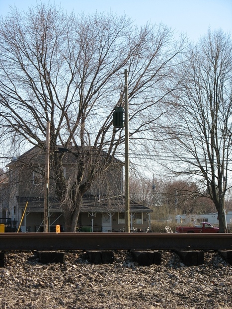 Cambridge, OH: A railroad and house in a Cambridge neighborhood.
