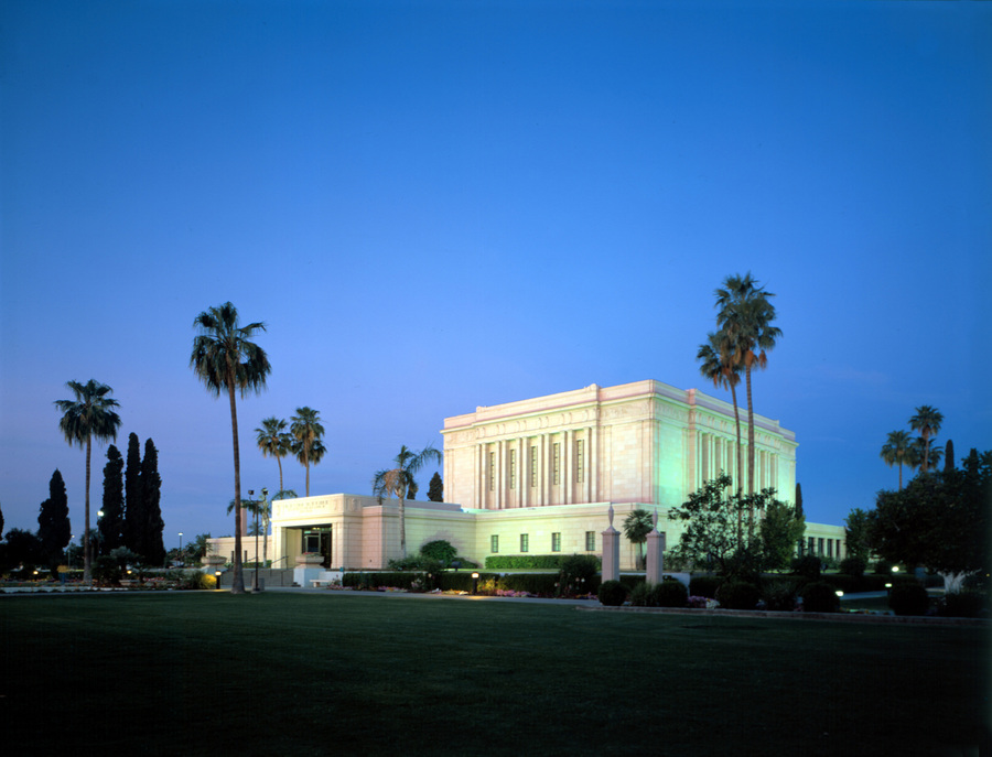 Mesa, AZ: LDS (Mormon) temple at dusk