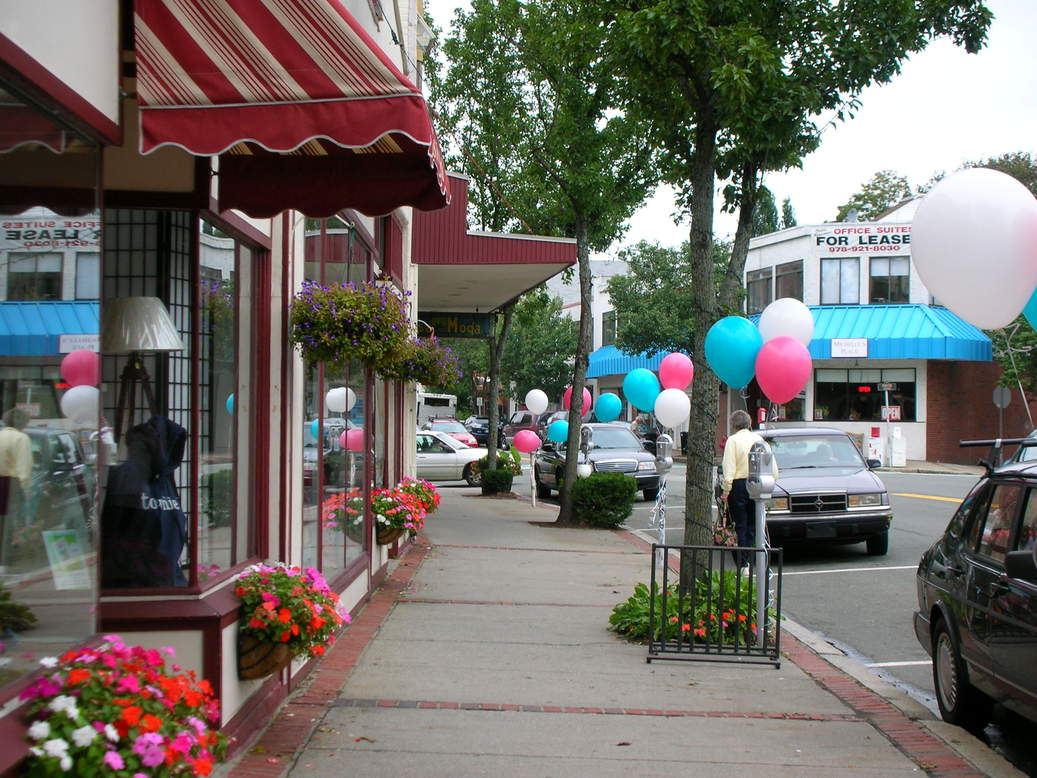 Beverly, MA: A late summer day on Cabot Street, Beverly MA