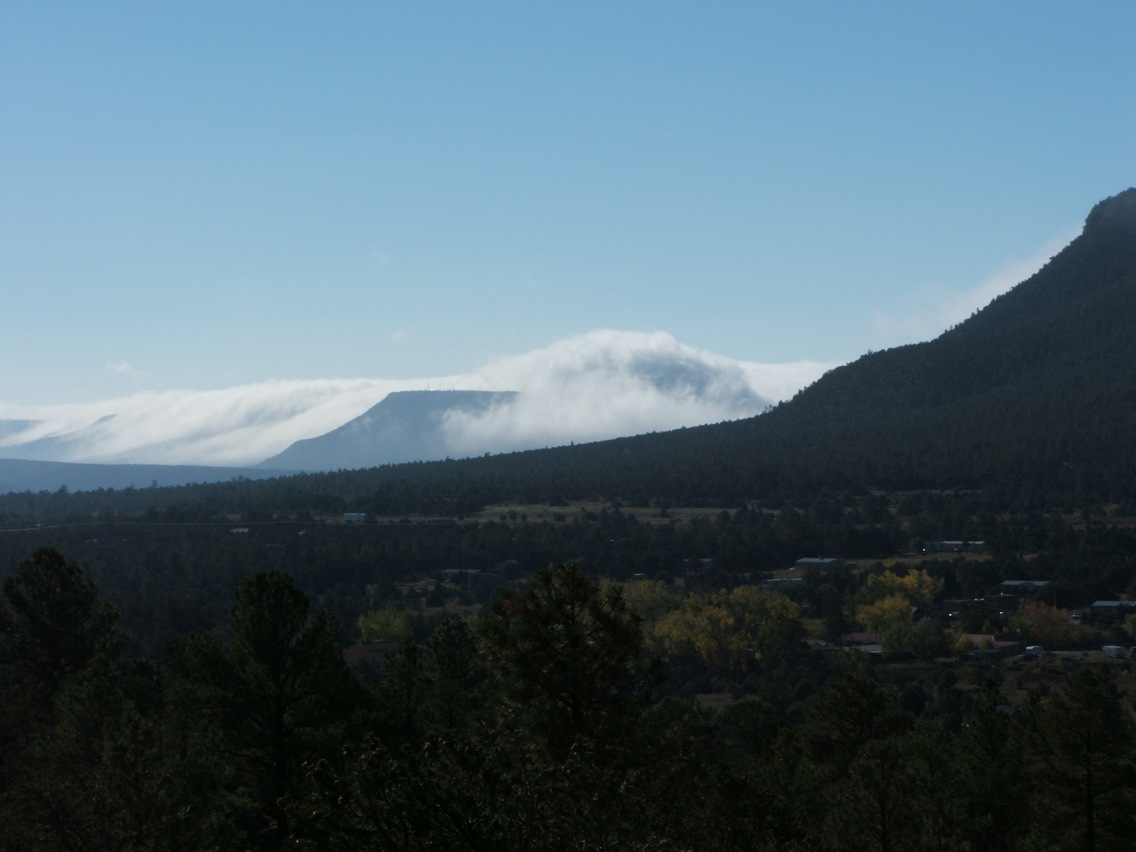 Glorieta, NM: Clouds on the mesa, Glorieta New Mexico