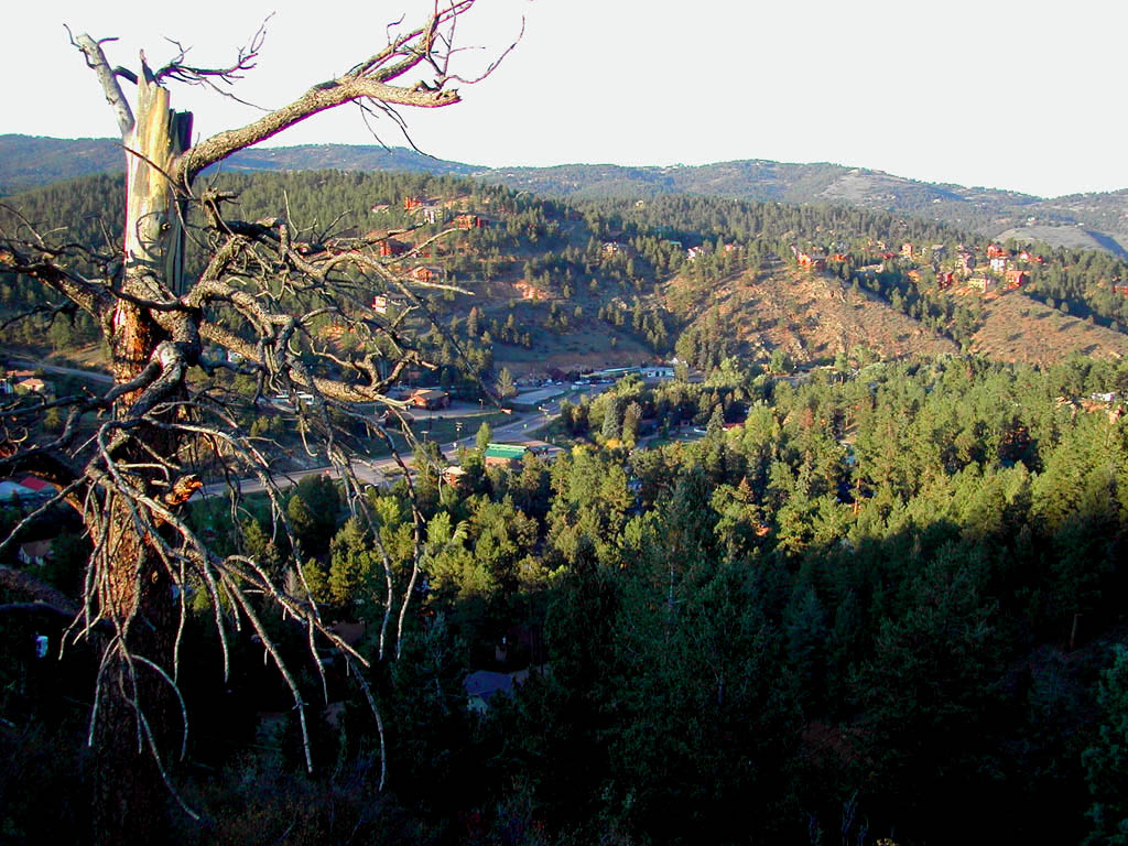 Kittredge, CO: Looking across the canyon at Kittredge in October, 2006