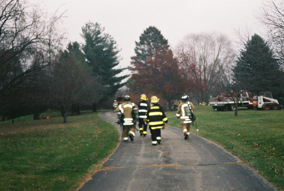 Anamosa, IA: Anamosa Fire Department at a fire