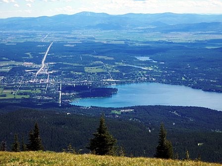 Whitefish, MT: Whitefish Lake from Big Mountain looking south toward Kalispell