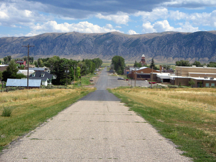 Cokeville, WY: Facing away from the cemetery. User comment: This is Randolph Utah not Cokeville Wyoming