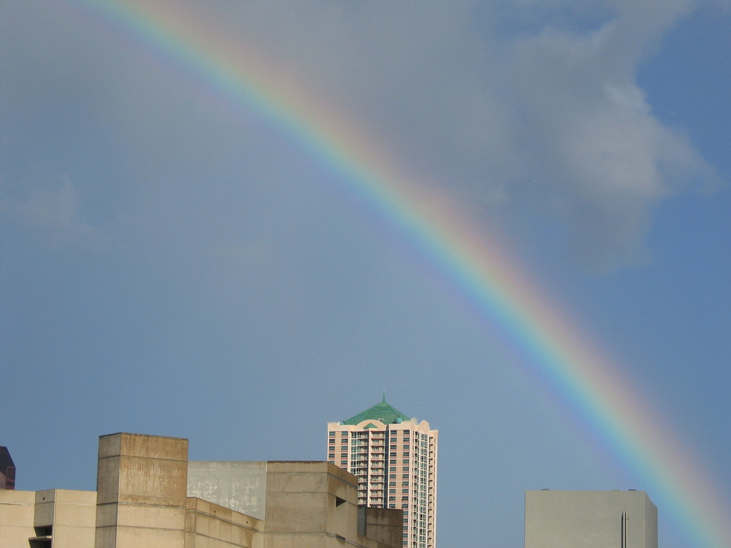 Honolulu, HI: Zoomed in Rainbow from a friend's balcony