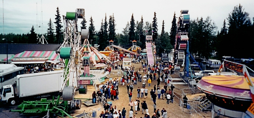 Fairbanks, AK: View from the Ferris Wheel at the Tanana Valley Fair in Fairbanks, Alaska, August, 2002